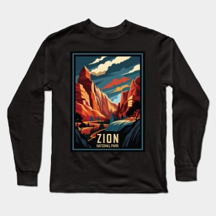 Retro Zion National Park Long Sleeve T-Shirt